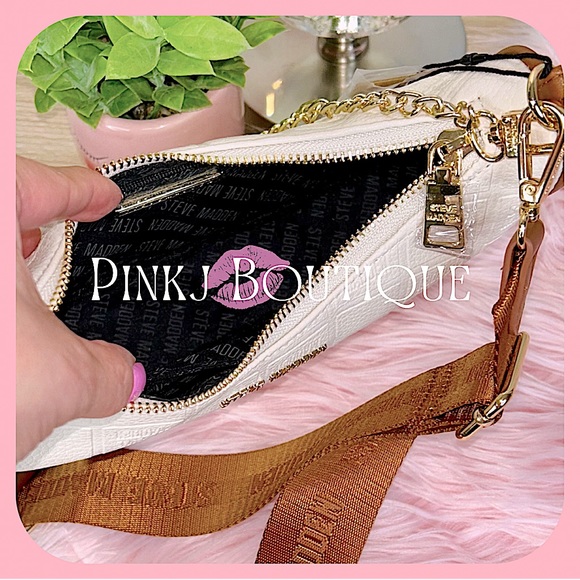 💗👜{Steve Madden} Beautiful {Bone BTAMELA} Crossbody | Hobo | Chain Purse! - Picture 3 of 7